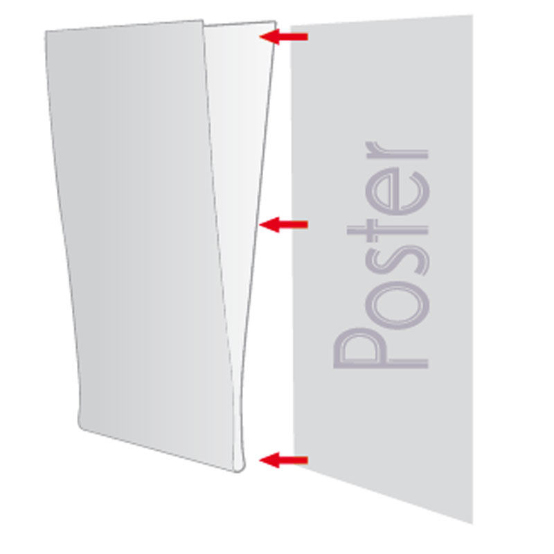 Pet Pocket U type, met tape helder A6 staand