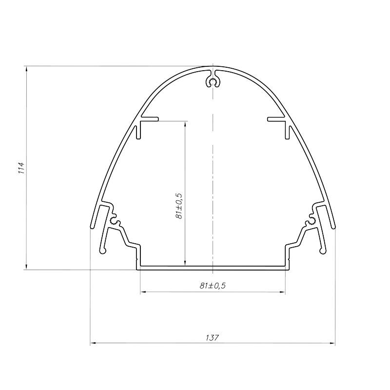 ovaalsign gesloten gestraald en geannodiseerdstandaard lengte 6100mmalu legering 6060t66