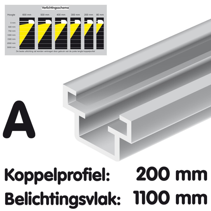 Kupplungsstück Aluminium für Lichttunnel, 200 mm, eloxiert