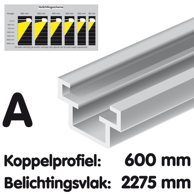 Kupplungsstück Aluminium für Lichttunnel, 600 mm, eloxiert