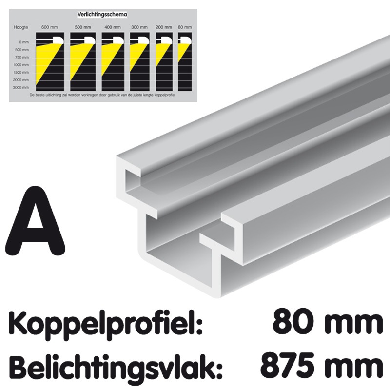 Kupplungsstück Aluminium für Lichttunnel, 800 mm, eloxiert