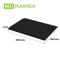 Neo Plastech schäumt PVC 5 x 1560 x 3050 mm schwarz