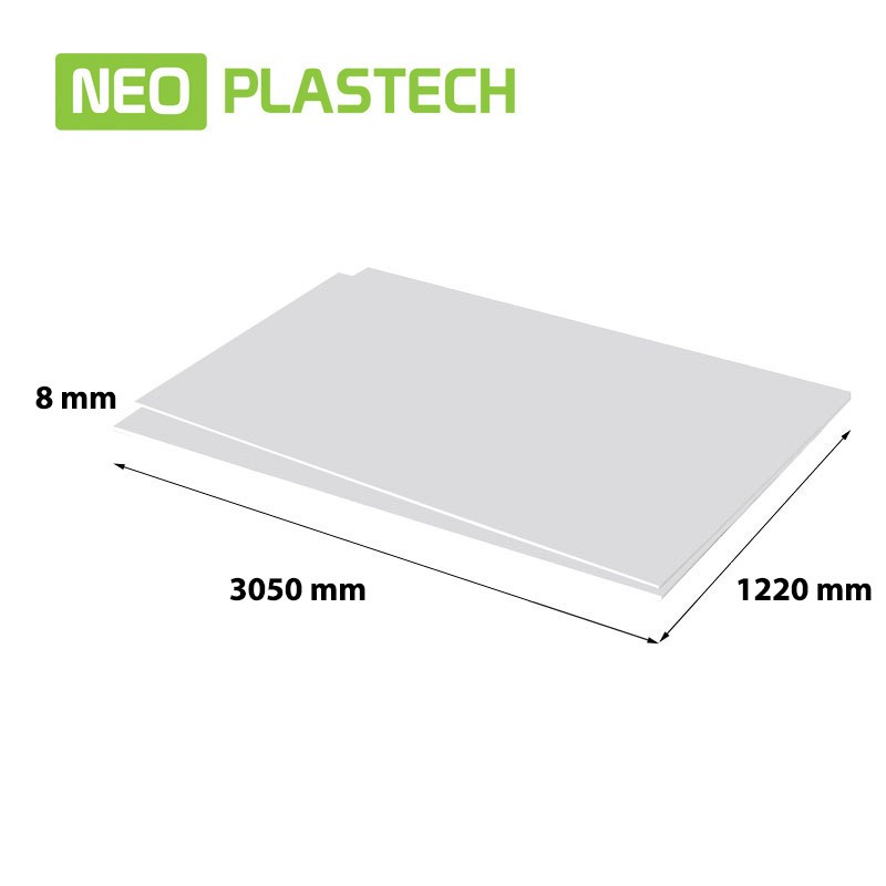 Neo Plastech schäumt PVC 8 x 1220 x 3050 mm