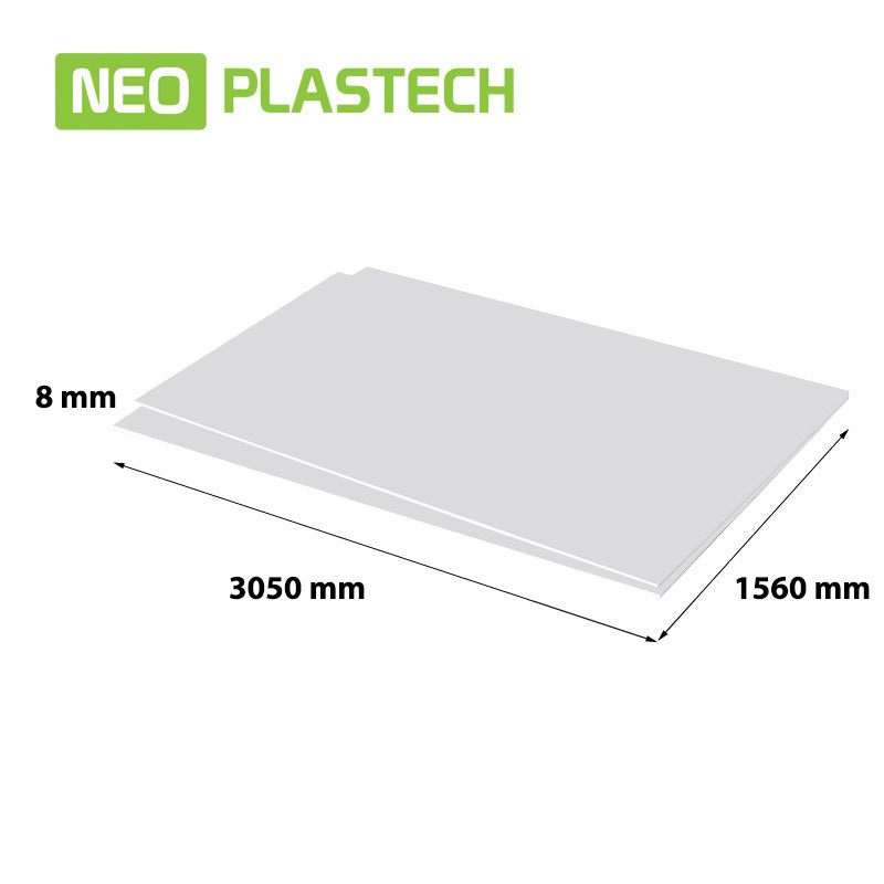 Neo Plastech schäumt PVC 8 x 1560 x 3050 mm