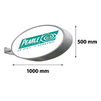 Illuminated sign oval double sided 1000 x 500 mm
