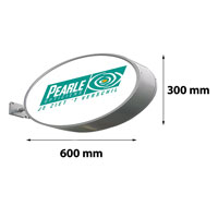 Illuminated sign oval double sided 600 x 300 mm
