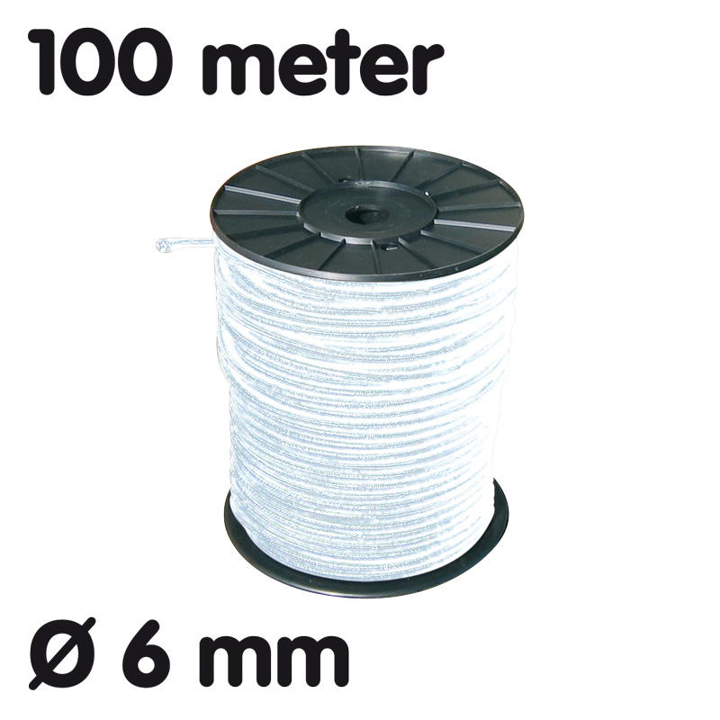 Elastic on roll white 100 m 6 mm