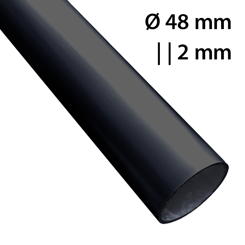 Aluminum tube black 48 mm 2 mm
