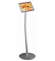 Curved menuboard silver a3 round corners portrait and landscape