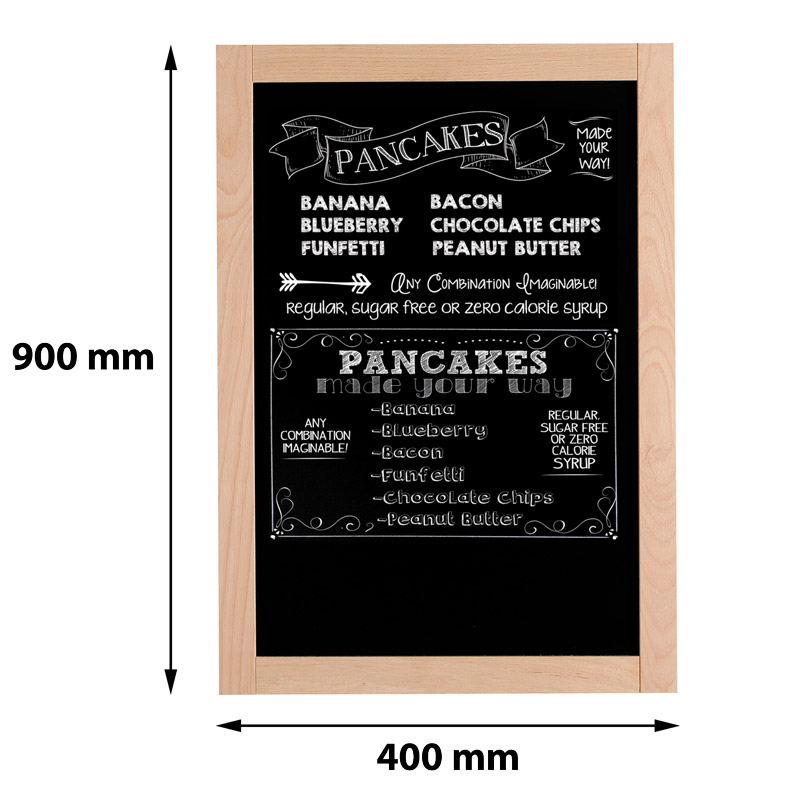 Blackboard with wooden frame 400 x 900 mm