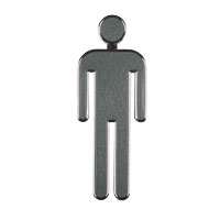 toilet signs chrome men grey panel