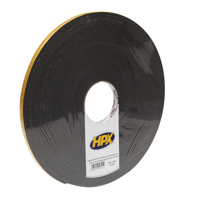 Double sided foam tape 3 x 12 x 25 000 mm anthracite