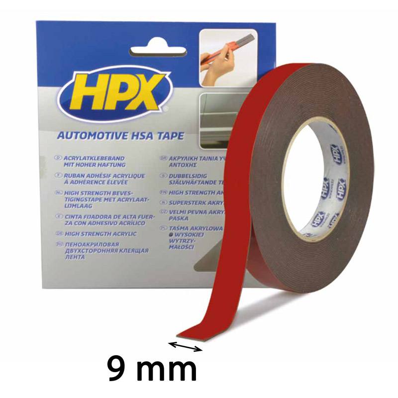 Double sided acrylic tape 9 mm anthracite
