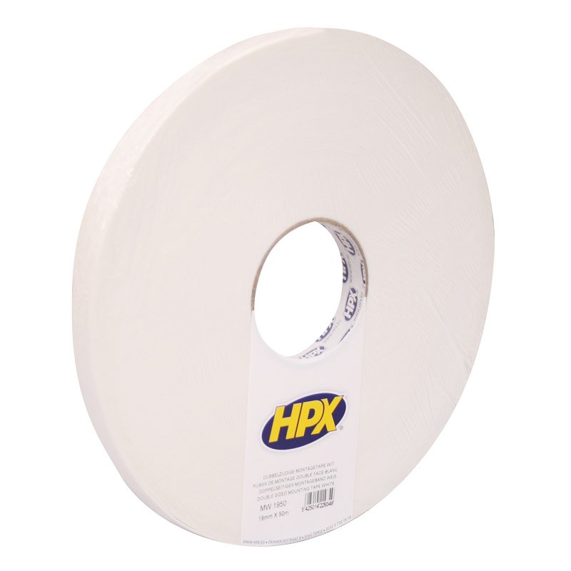 double sided mounting tape white 19 mm x 50 m